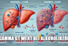 Wie hoch ist der Gamma GT Wert bei Alkoholikern?