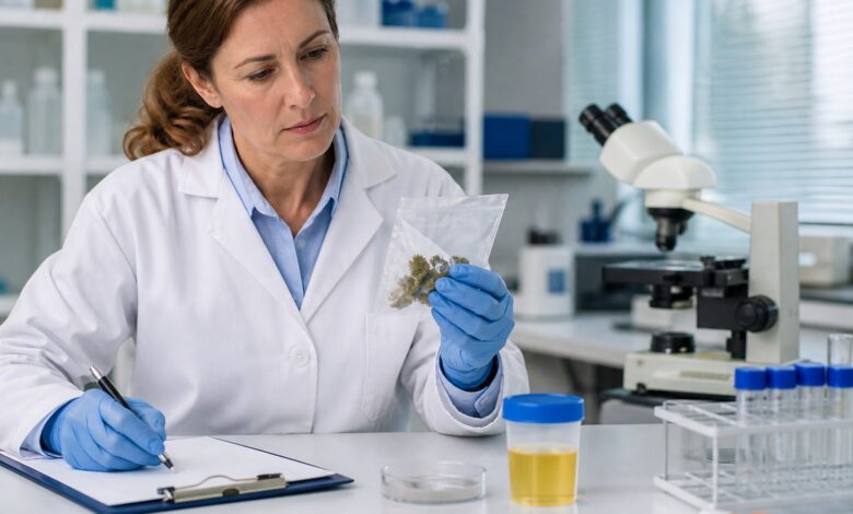 Klinische Untersuchung von Cannabisproben [Bildinhalt mit KI erstellt]