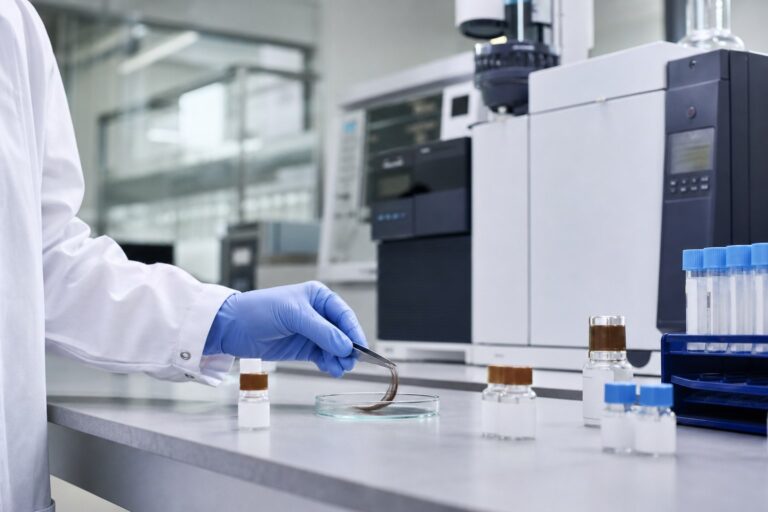 Forensische Haaranalyse im toxikologischen Labor [Bildinhalt mit KI erstellt]