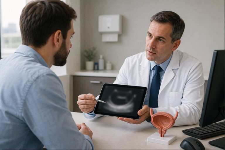 Urologische Beratung zu Blasenschäden [Bildinhalt mit KI erstellt]